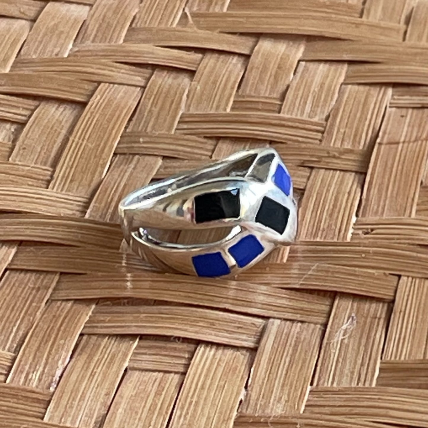 Estonian | Lapis & Onyx Ring - 925 Sterling Silver