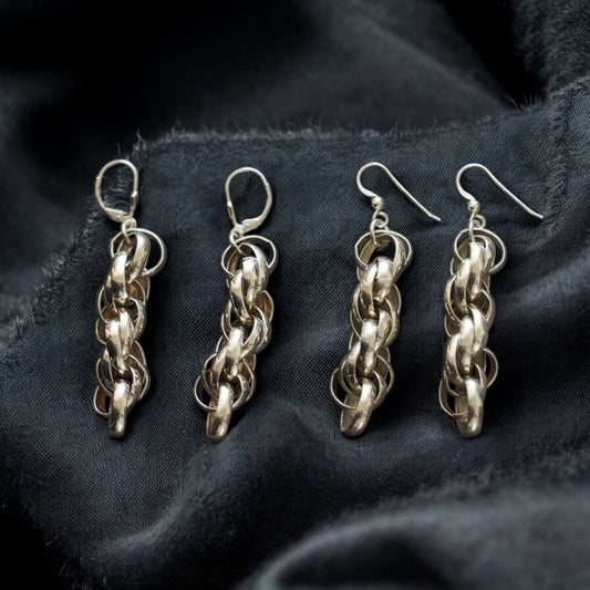 Estonian | Longer Knotted Braid Earrings - 925 Sterling Silver