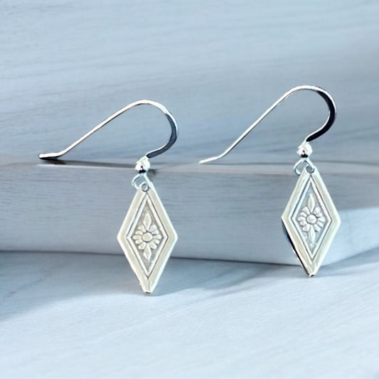 Estonian | Geometric Drop Earrings - 925 Sterling Silver