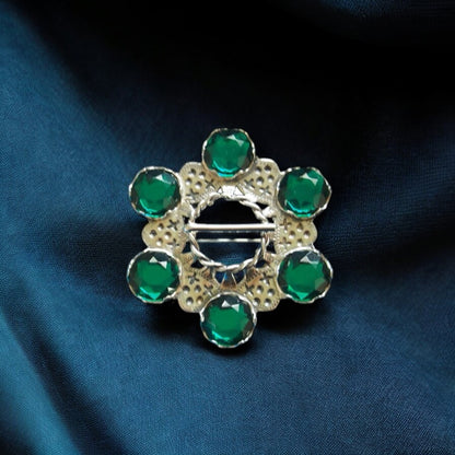 Estonian | Large Flower Brooch - 925 Sterling Silver