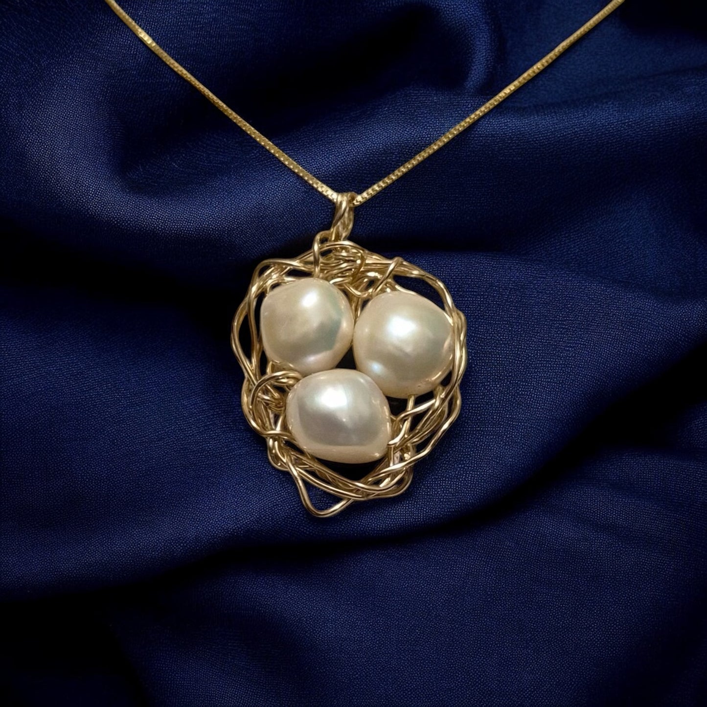 Cultured Pearls | Nest of Life Necklace - 925 Sterling Silver or 14K Gold Fill