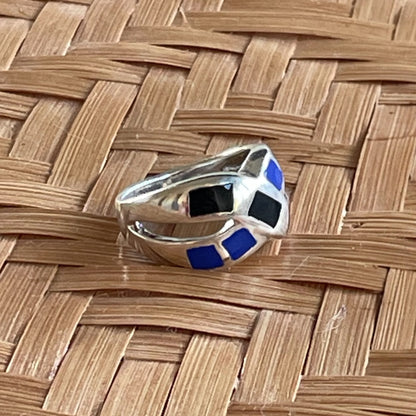 Estonian | Lapis & Onyx Ring - 925 Sterling Silver
