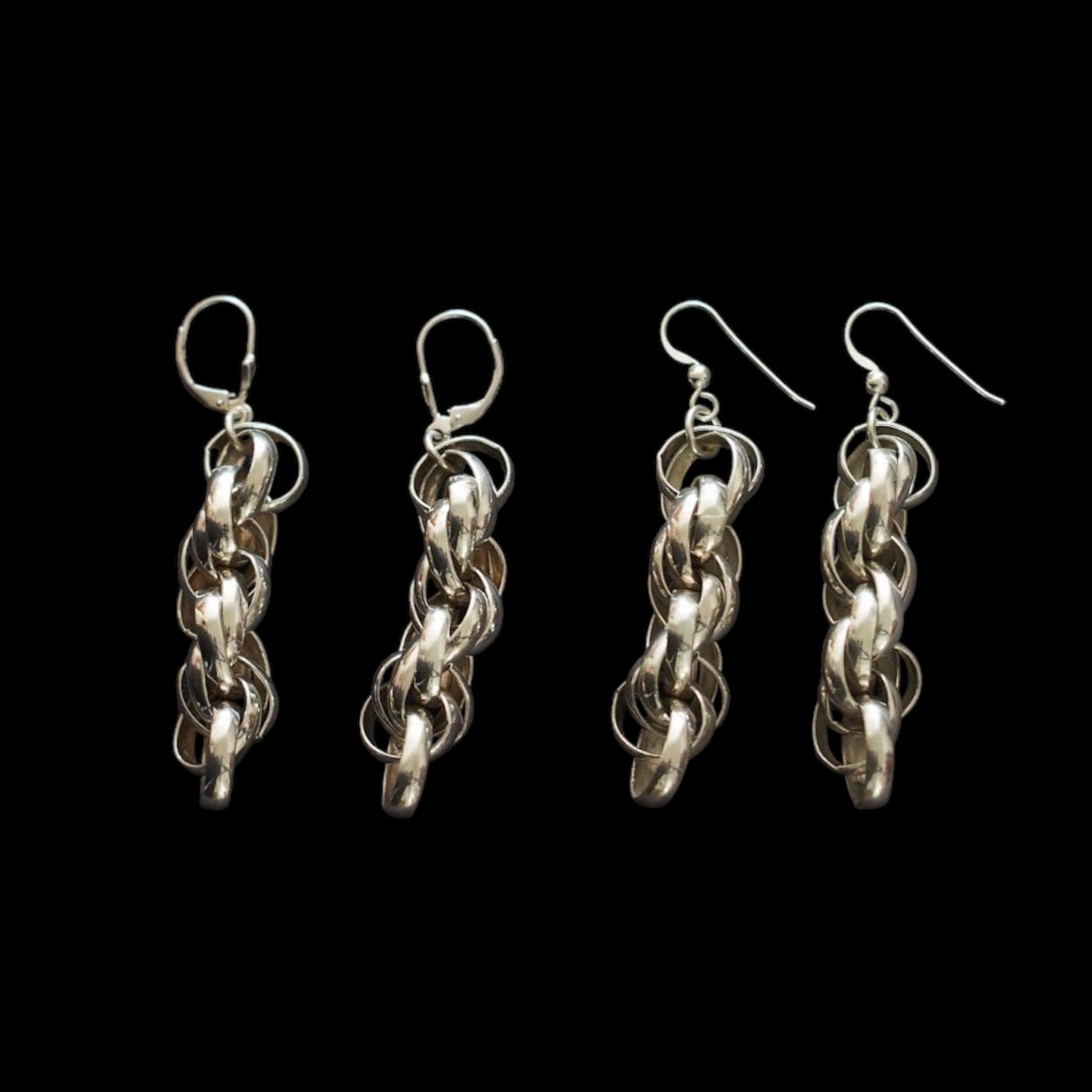Estonian | Longer Knotted Braid Earrings - 925 Sterling