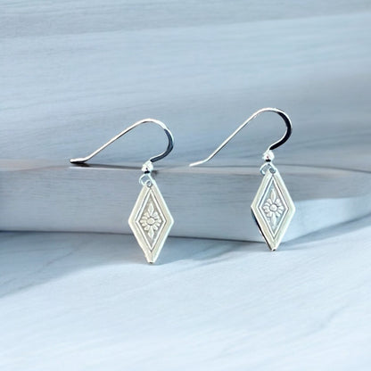 Estonian | Geometric Drop Earrings - 925 Sterling Silver