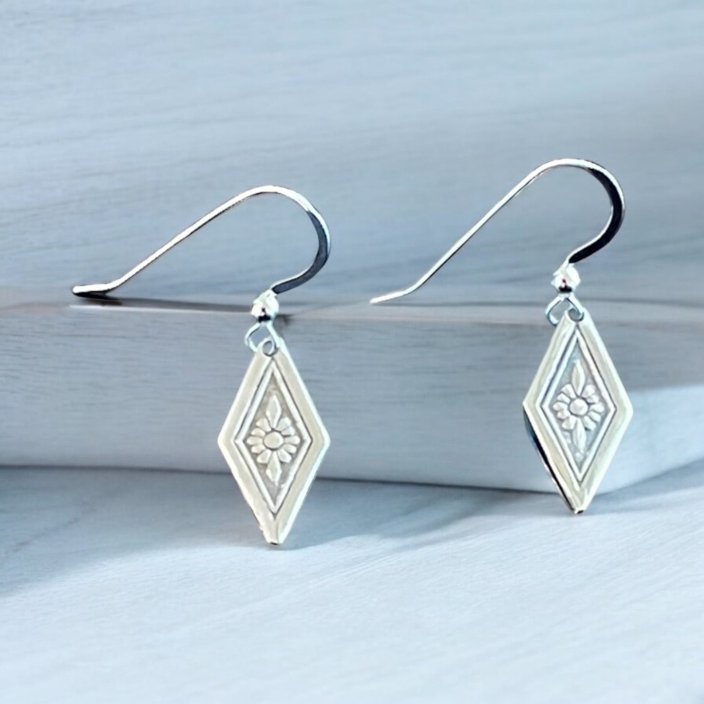 Estonian | Geometric Drop Earrings - 925 Sterling Silver