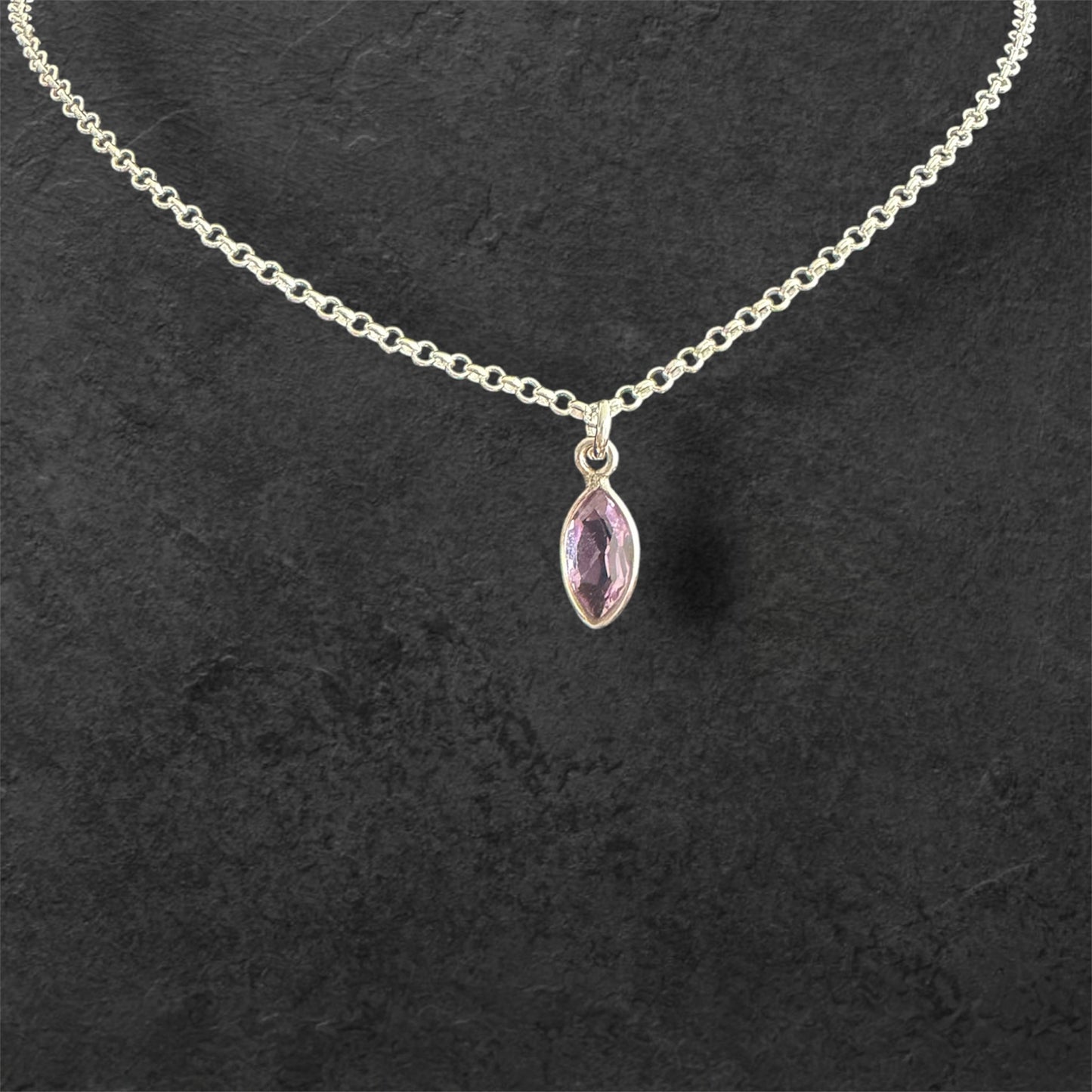 Birthstone Teardrop | Necklace - 925 Sterling Silver
