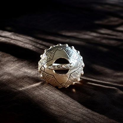 Estonian | Large Brooch Ring - 925 Sterling Silver
