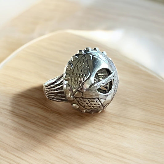 Estonian | Large Brooch Ring - 925 Sterling Silver