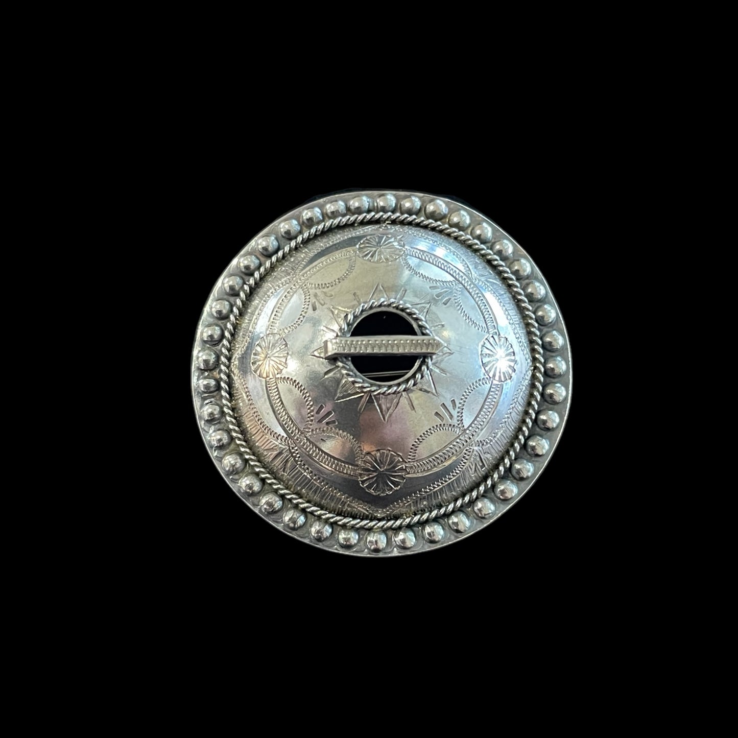 Estonian | Large Shield Brooch - 925 Sterling Silver