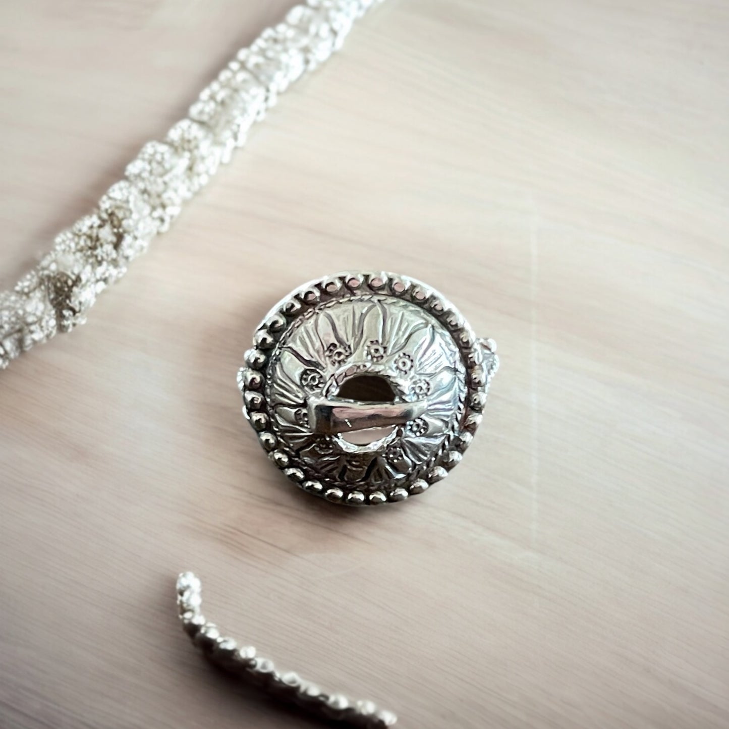 Estonian | Medium Brooch Shield Ring - 925 Sterling Silver