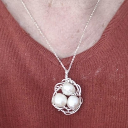 Cultured Pearls | Nest of Life Necklace - 925 Sterling Silver or 14K Gold Fill