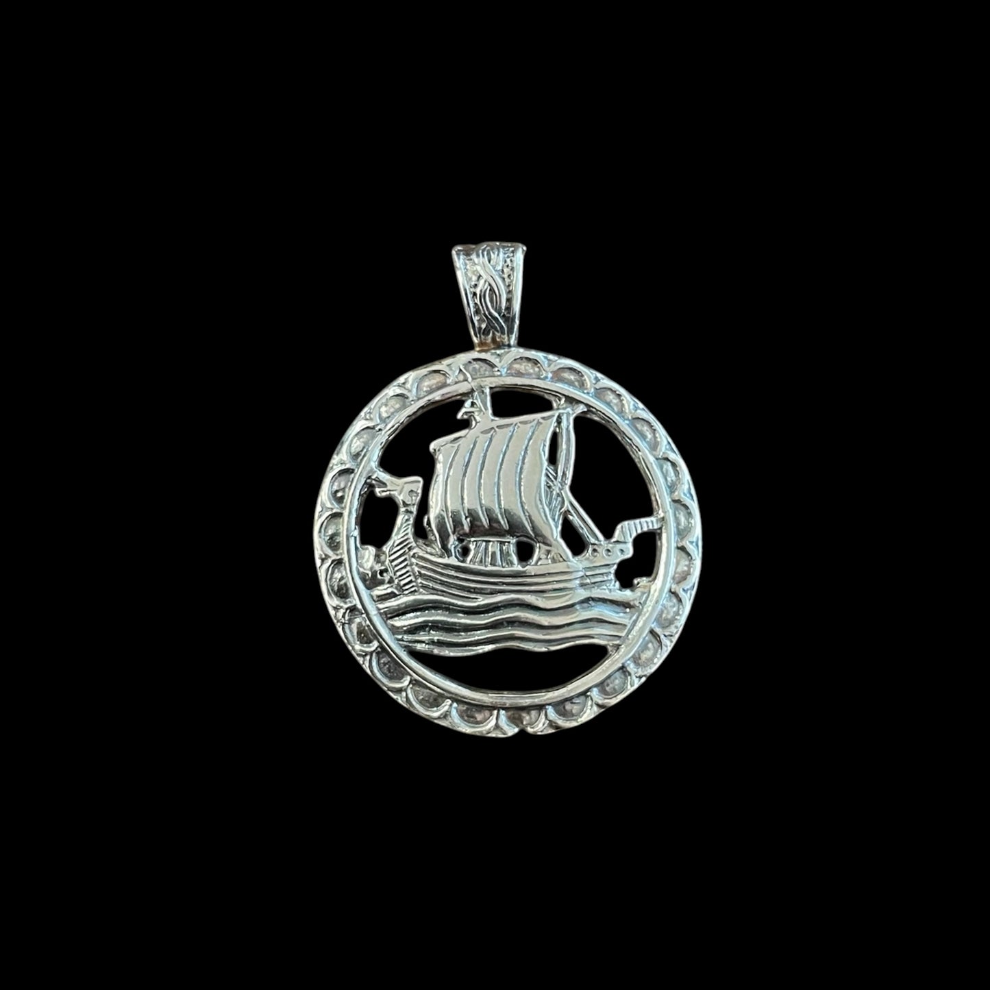Estonian | X-Large Viking Boat Necklace - 925 Sterling Silver