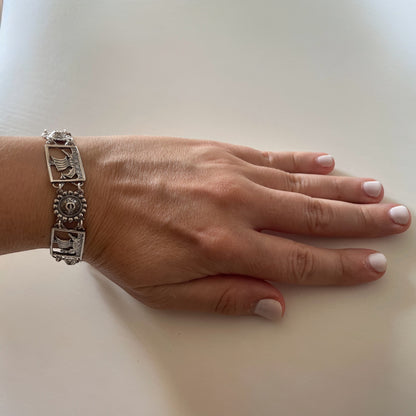 Estonian | Viking Boat & Shield Bracelet - Sterling Silver